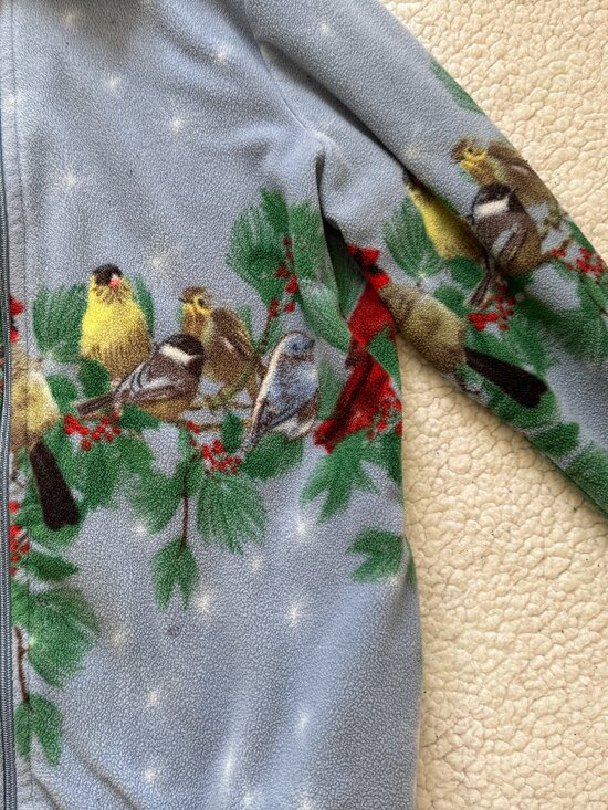 winter birds fleece jacket - Picture 2 of 5